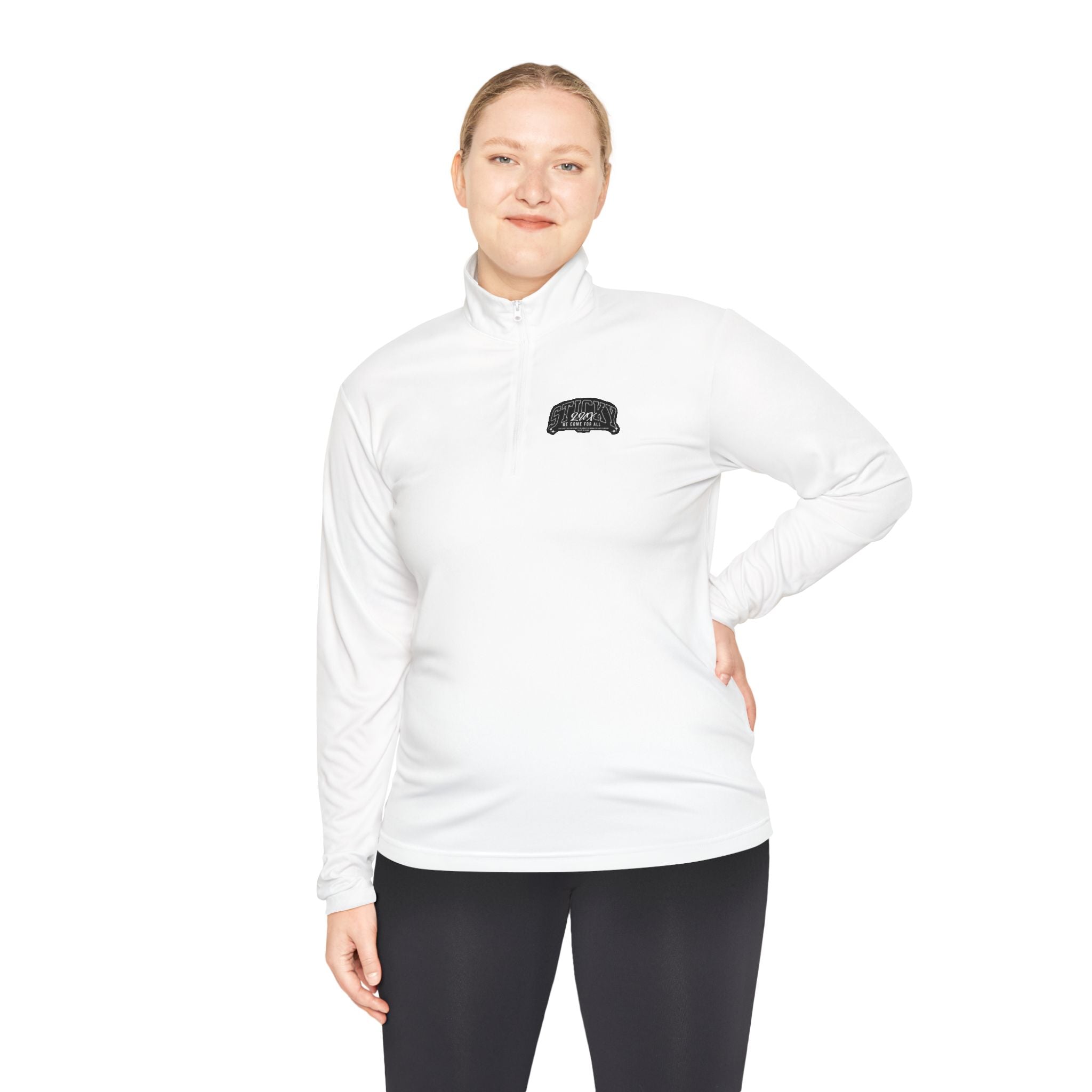 Quarter-Zip Pullover — "Sticky" Logo Athletic Jacket