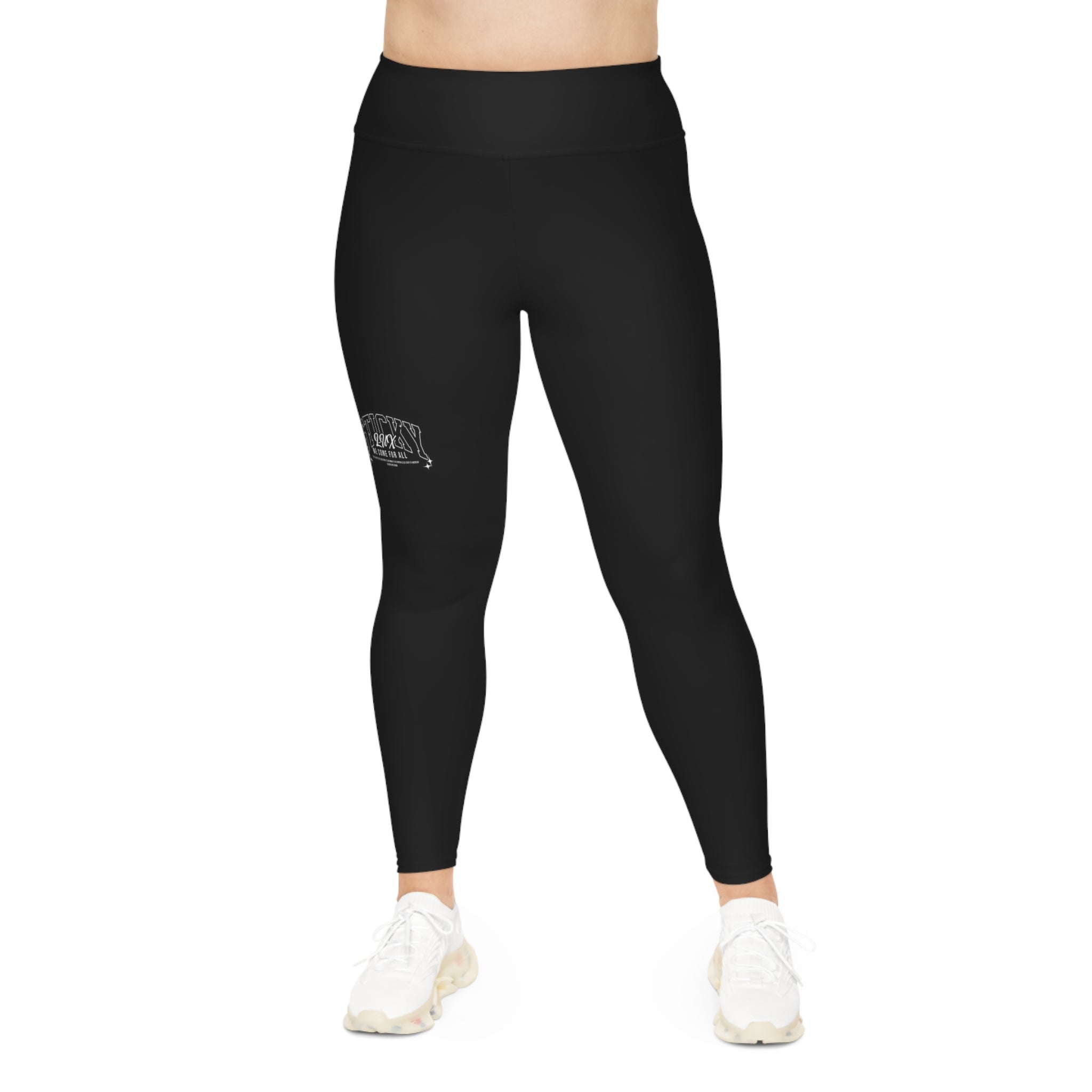 Plus Size Black Leggings — High-Waist All-Over Print Comfortable Activewear