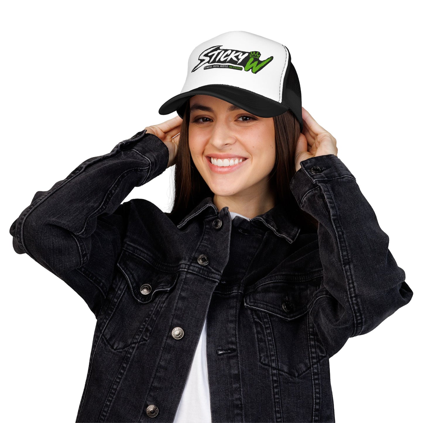 Sticky W Foam Trucker Hat — Athletic Logo Mesh Cap