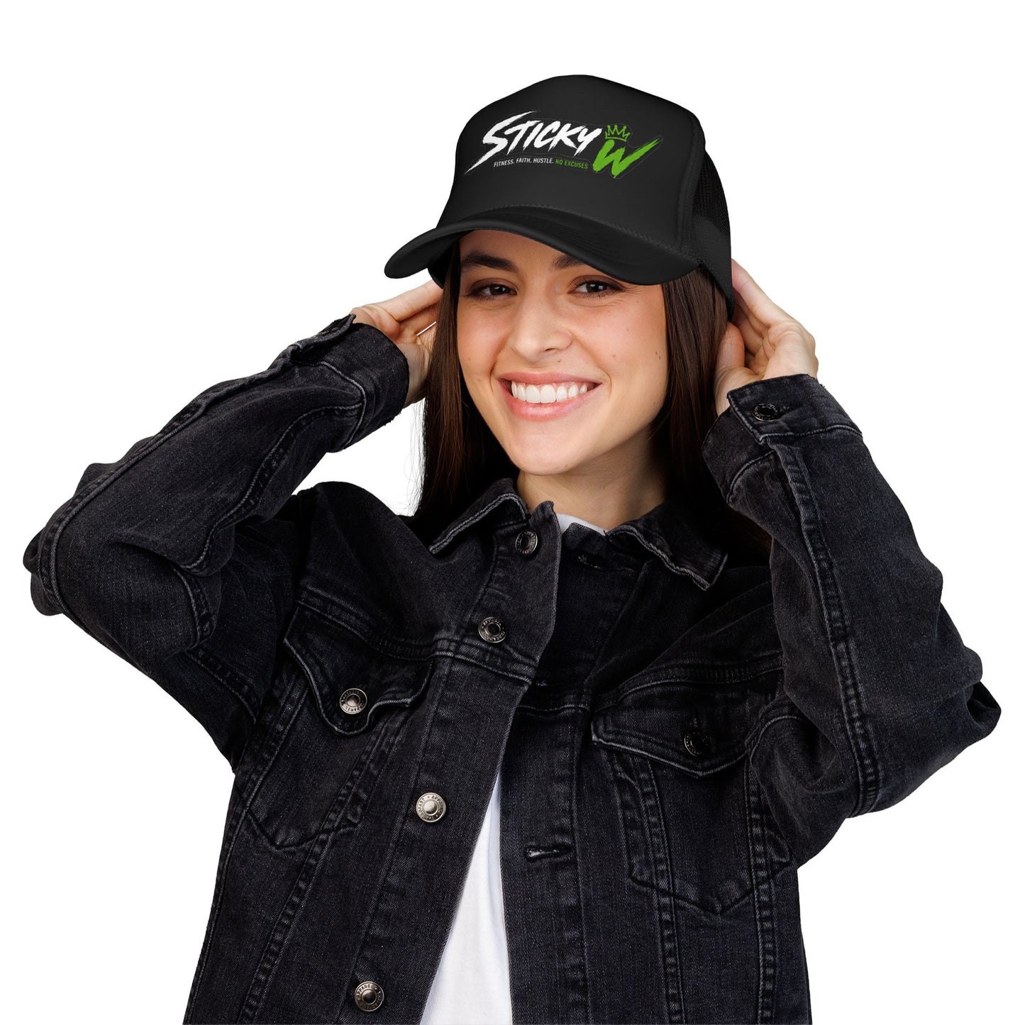 Sticky W Foam Trucker Hat — Athletic Logo Mesh Cap