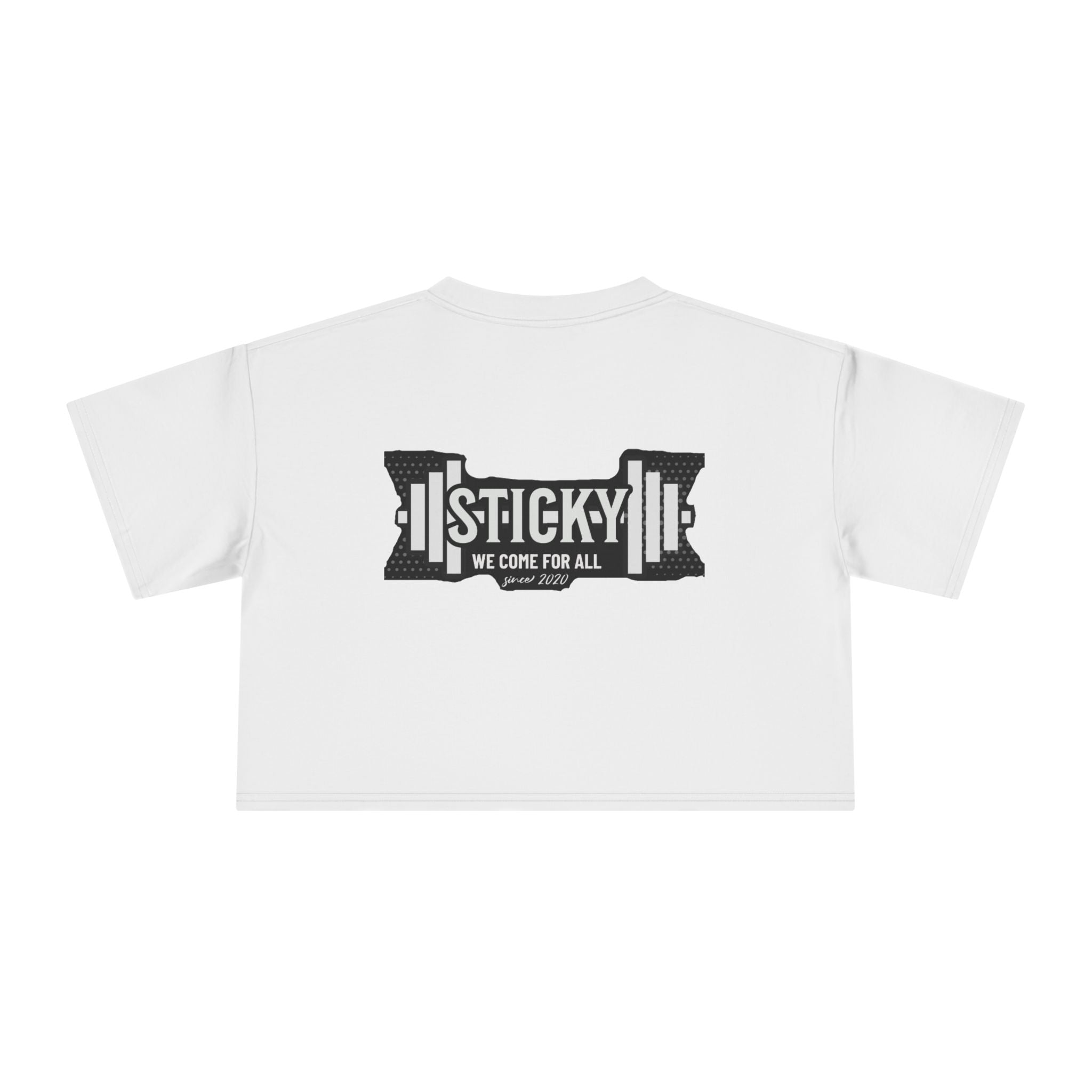 Sticky 2OX We Come For All Crop Tee — Women's Gym-Inspired Fitness Shirt