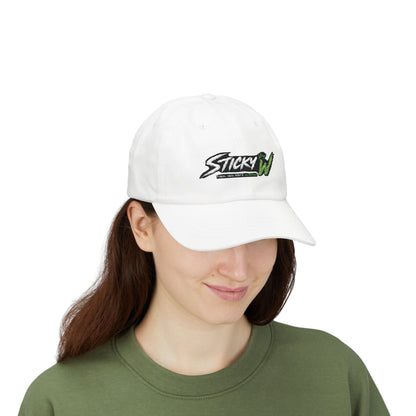Sticky W Logo Embroidered White Baseball Hat UNISEX