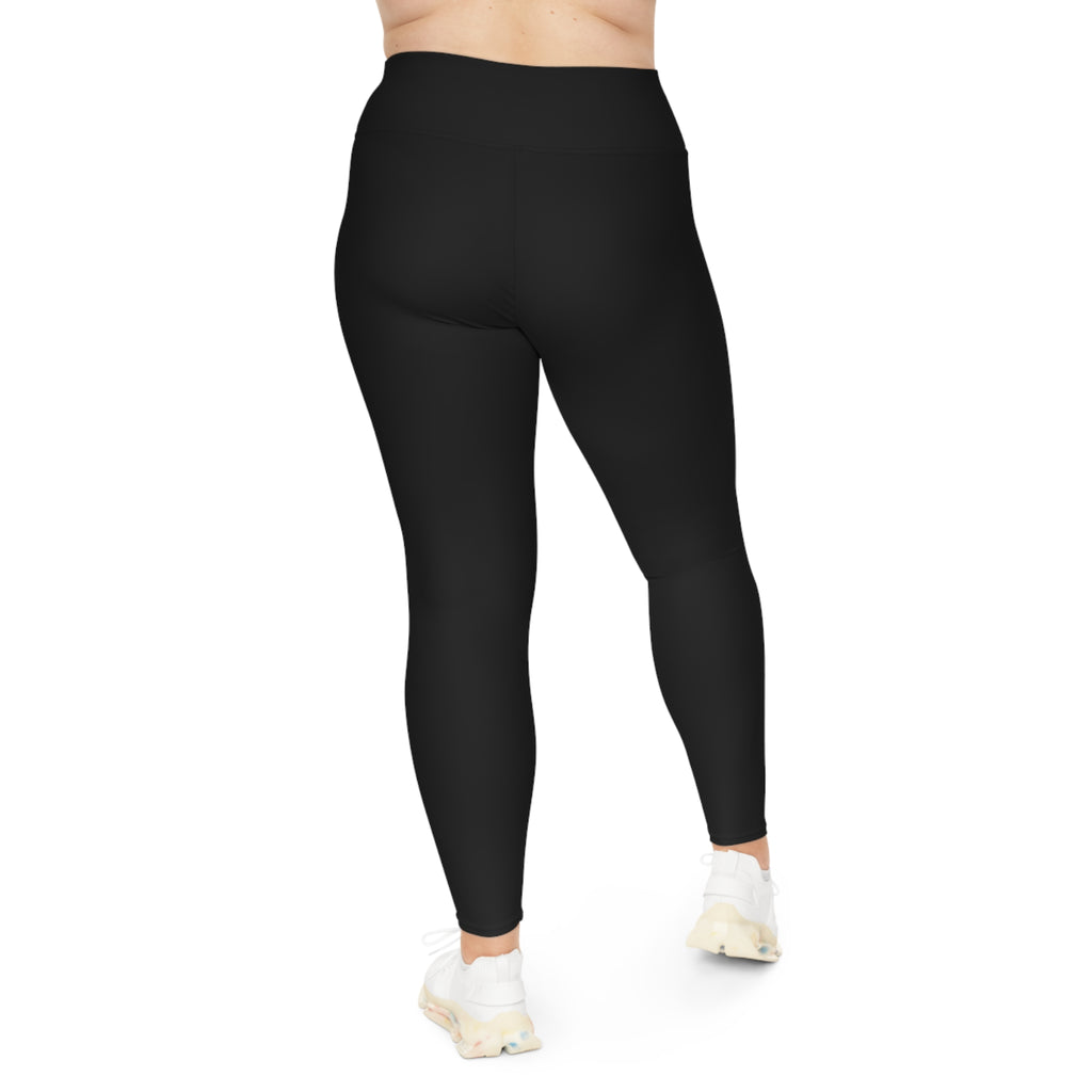 Plus Size Black Leggings — High-Waist All-Over Print Comfortable Activewear