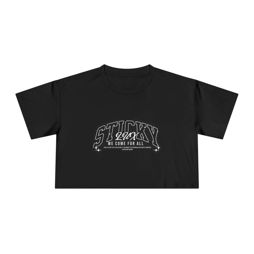 Sticky 2OX We Come For All Crop Tee — Women's Gym-Inspired Fitness Shirt