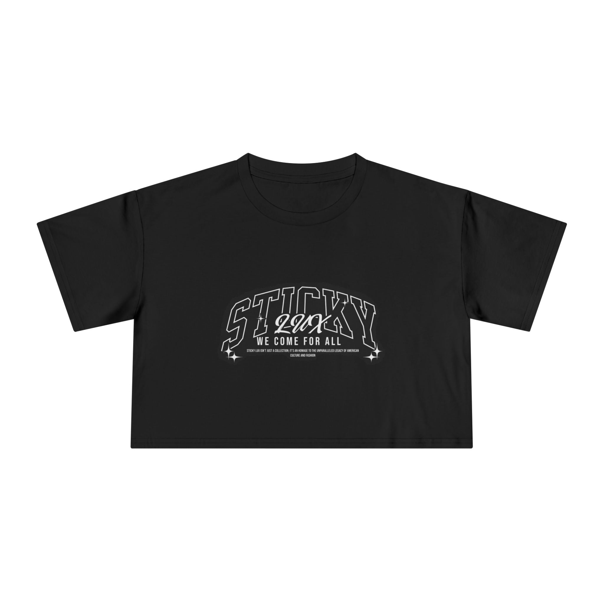 Sticky 2OX We Come For All Crop Tee — Women's Gym-Inspired Fitness Shirt