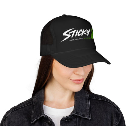 Sticky W Foam Trucker Hat — Athletic Logo Mesh Cap