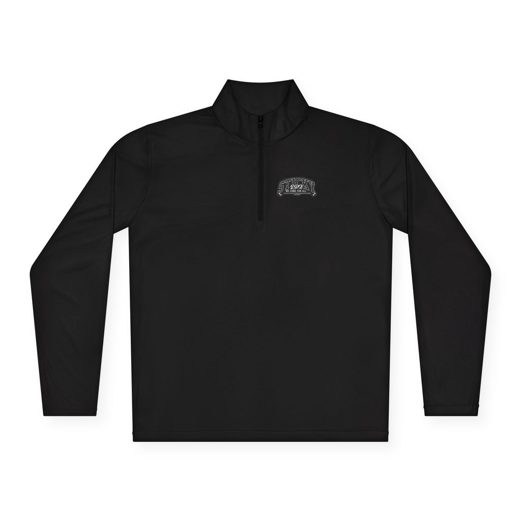 Quarter-Zip Pullover — "Sticky" Logo Athletic Jacket