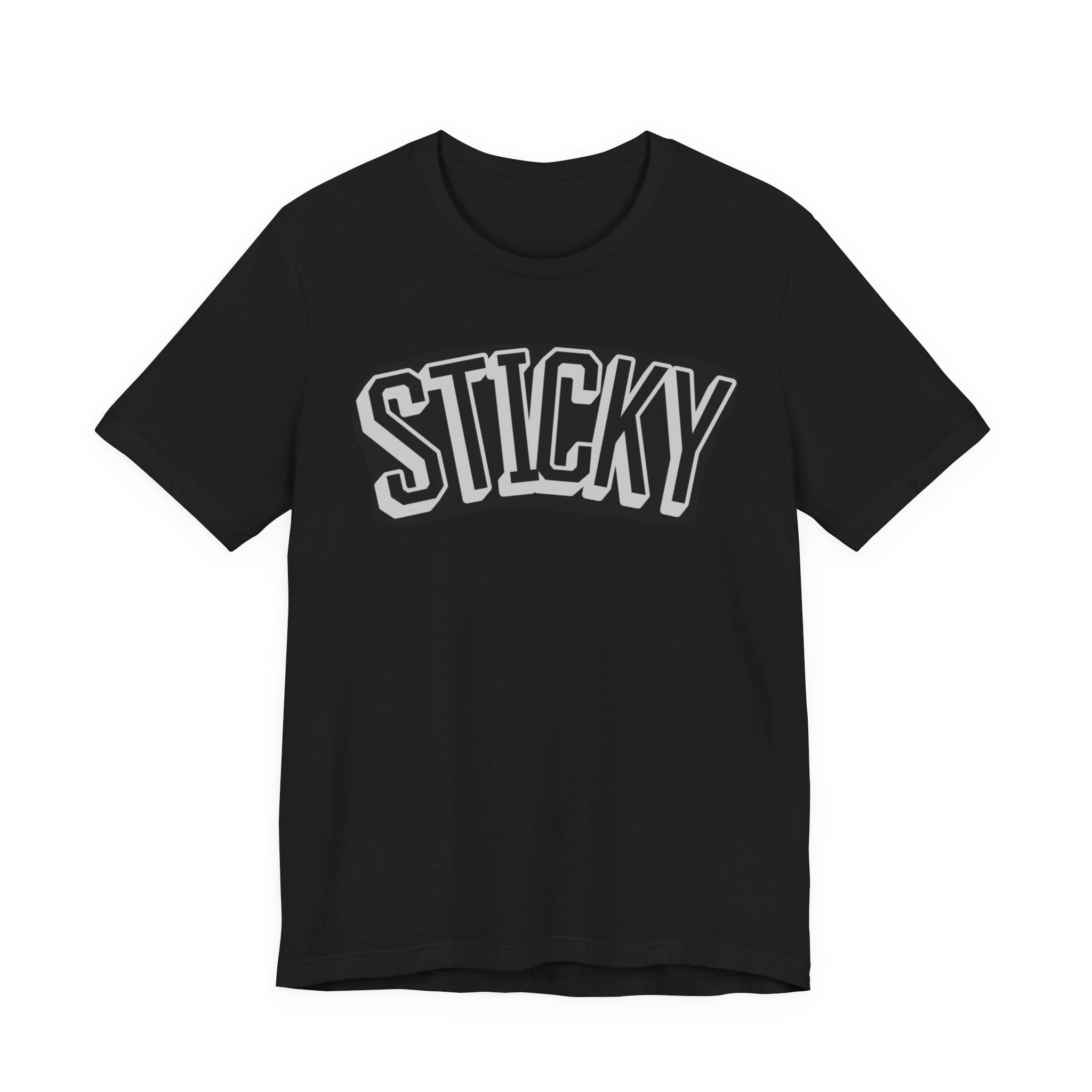 Sticky Graphic Tee — Retro Arch Lettering Short Sleeve Shirt