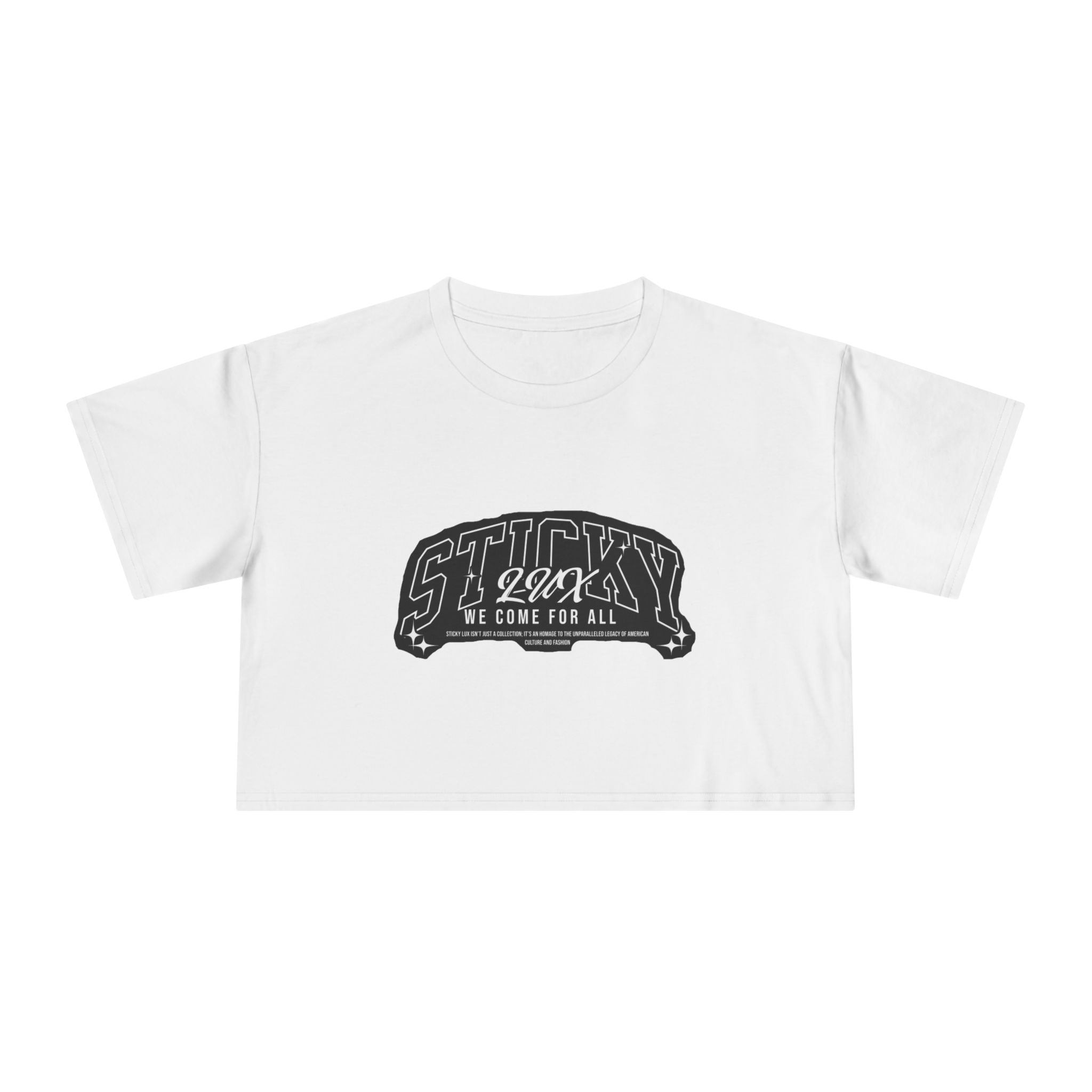 Sticky 2OX We Come For All Crop Tee — Women's Gym-Inspired Fitness Shirt