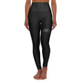 High-Waist Yoga Leggings — Sleek Black AOP Activewear