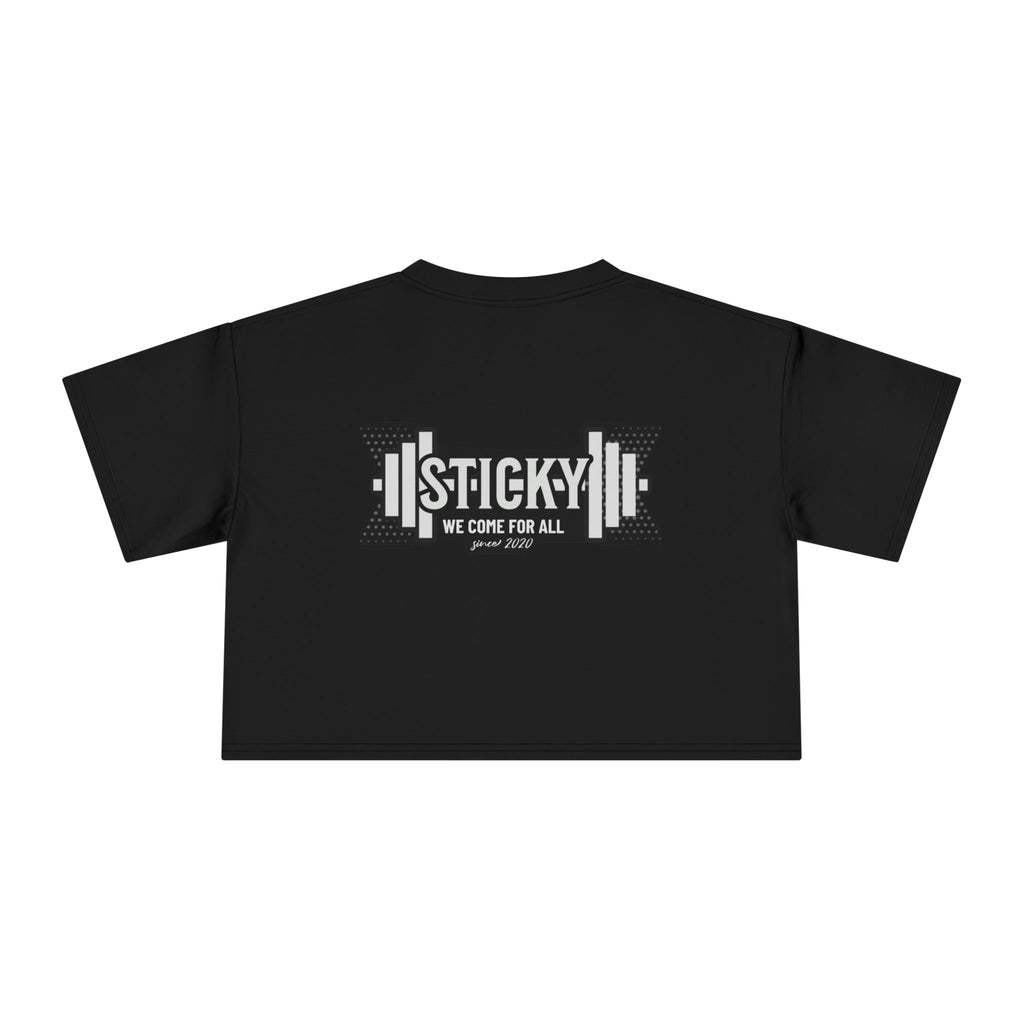 Sticky 2OX We Come For All Crop Tee — Women's Gym-Inspired Fitness Shirt