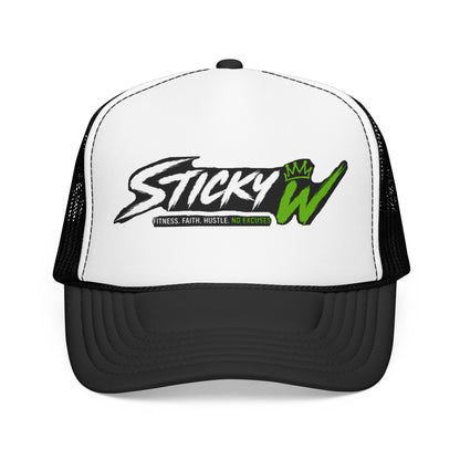 Sticky W Foam Trucker Hat — Athletic Logo Mesh Cap