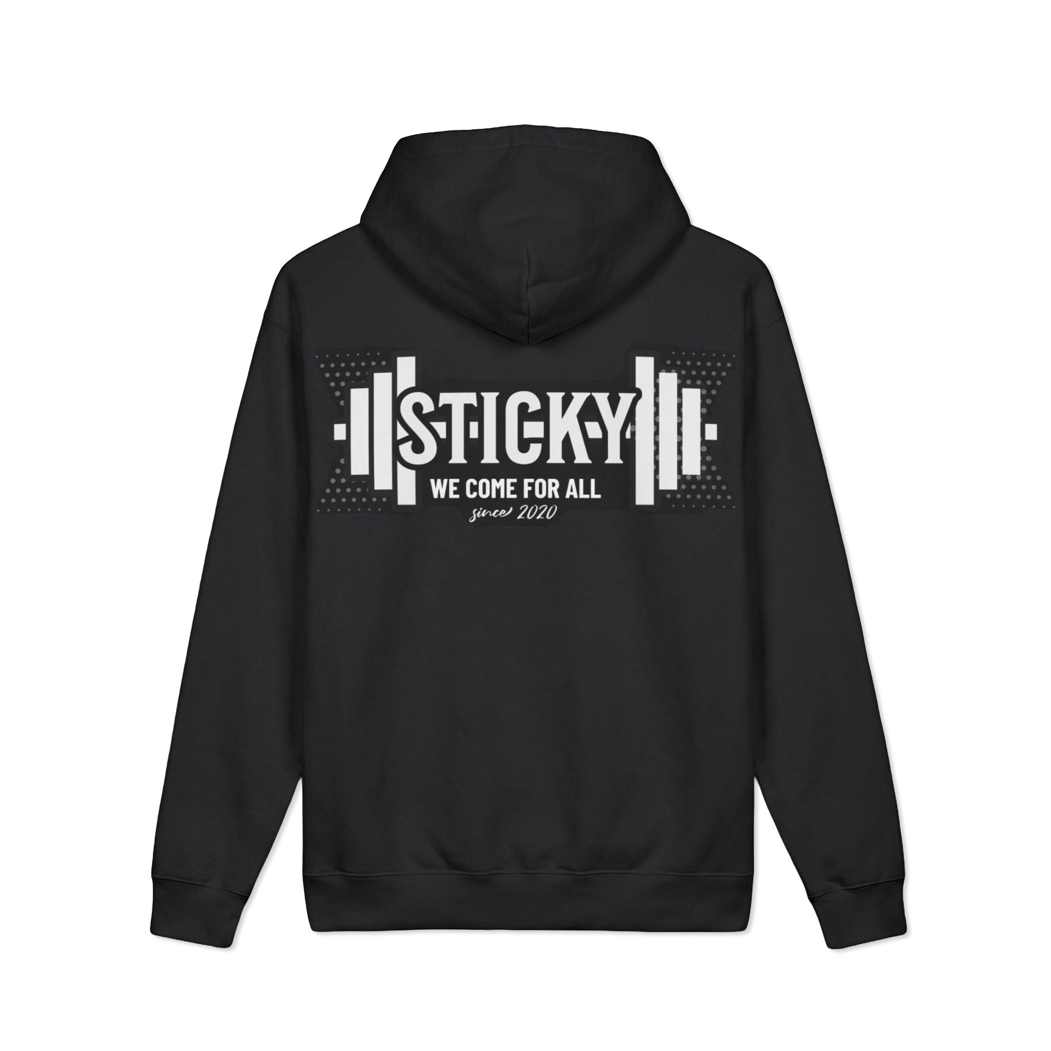 Sticky Barbell Hoodie – 'We Come For All'