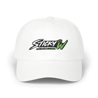 Sticky W Logo Embroidered White Baseball Hat UNISEX