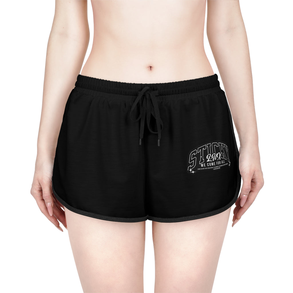 Black 'Sticky' Relaxed Women's Running Shorts — Casual Lounge & Gym Shorts