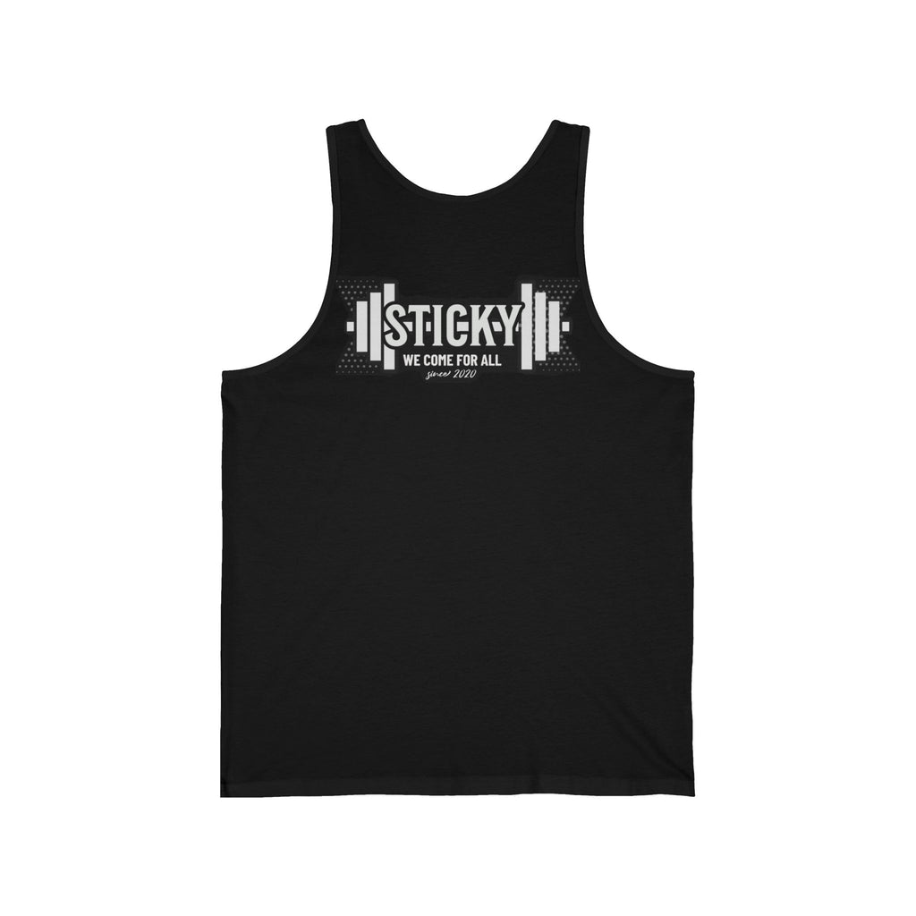 Sticky 2OK Weightlifting Tank — “We Come For All” Gym Tank Top